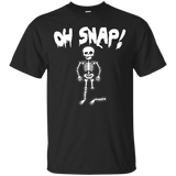 Oh Snap - Funny Skeleton Halloween T Shirt_Black
