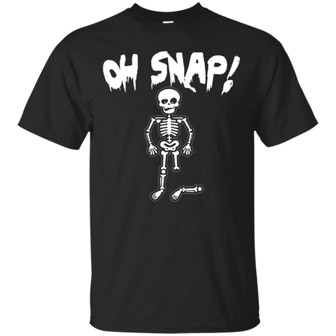 Oh Snap - Funny Skeleton Halloween T Shirt_Black