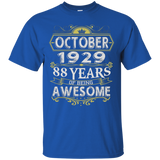 October 1929 - 88th Birthday Funny Tshirt_black=