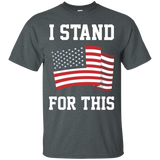 I Stand For This - I Don't Kneel American Waving Flag Shirt_black