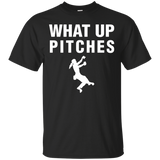 What Up Pitches Rock & Mountain Climbing T-Shirt_Black