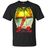 Mele Kalikimaka Hawaiian Surfing Christmas T-shirt_black=