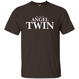 Here Comes The Angel Twin T-shirt Funny Twin Tee Funny Twins_black=