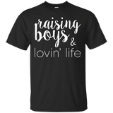 Raising Boys & Lovin' Life Mothers Day Mom T-Shirt_Black