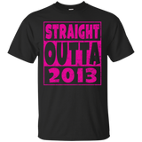 Straight Outta 2013 T-Shirt Funny 4th Birthday Gift - Pink_Black