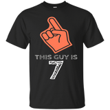 This Guy Is 7 Years Old 7th Birthday Boys Gift Dude T-Shirt_Black