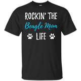 Rocking The Beagle Mom Life T-Shirt Funny Dog Lovers Gift_Black
