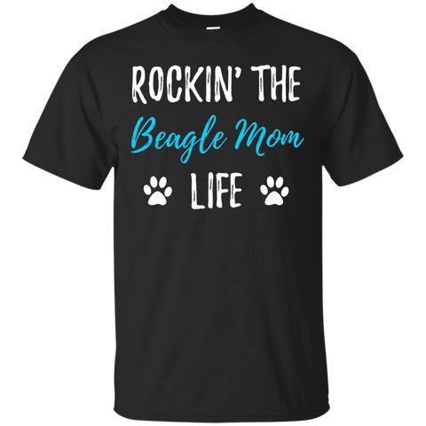 Rocking The Beagle Mom Life T-Shirt Funny Dog Lovers Gift_Black