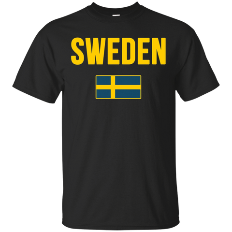 SWEDEN T-shirt Swedish Flag Tee Vacation Travel Souvenir_Black