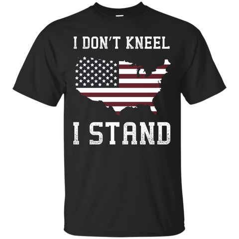 I Don't Kneel - I Stand America Map Proud Honor Shirt_black