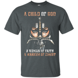 Womens Child of God, Woman of Faith, Warrior of Christ TShirt_Black