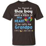 There's This boy-He call me Grandpa - Autism Awareness shirt_Black