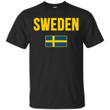 SWEDEN T-shirt Swedish Flag Tee Vacation Travel Souvenir_Black