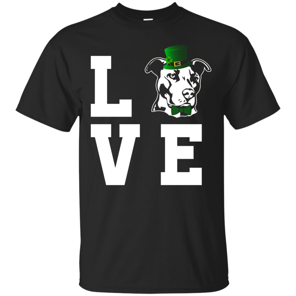 Love Pitbull Dog Funny St Patrick's Day T-shirt
