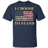 I Choose To Stand National Anthem T-shirt-distressed Us Flag_black