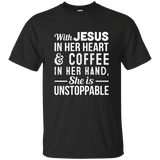 With Jesus In Her Heart And Coffee In Her Hand She_Black