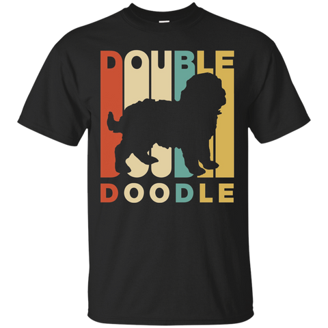 Vintage Style Double Doodle Silhouette T-Shirt_Black