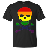 Rainbow Pride Flag Skull & Cross Bones t-shirt_Black