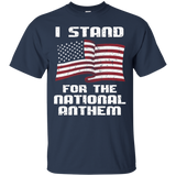 I Stand For The National Anthem T-shirt Usa Flag Design_black=