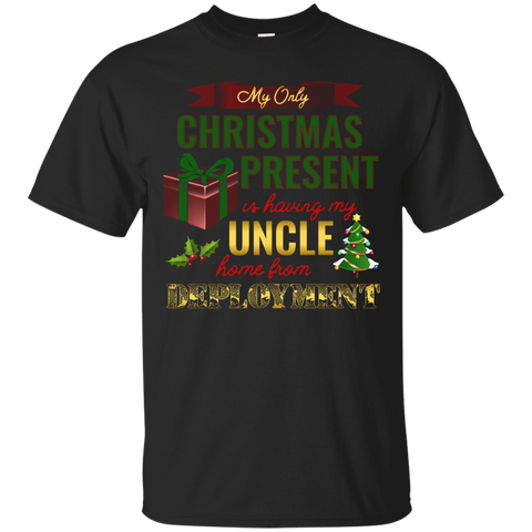 Military Uncle Christmas Deployment Shirt for Nephew, Niece_Black
