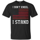 I Don't Kneel Distressed American Flag I Stand Proud T-shirt_black