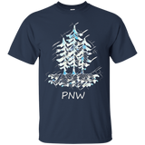 Womens Pacific Northwest PNW T-Shirt ~ Mid Winter Frost~_Black