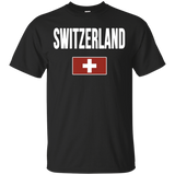 SWITZERLAND T-shirt Swiss Flag Suisse Tee Schweiz_Black