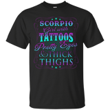 Scorpio Girl With Tattoos Pretty Eyes Thick Thighs T-shirt_Black