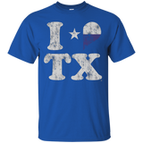 Retro I Love Texas TX Flag T Shirt_Black