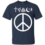 Teach Peace Funny Human Interfaith Human Tolerance T-Shirt_Black