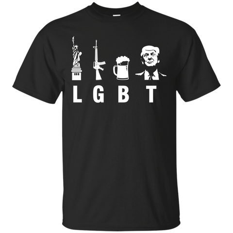 Liberty Guns Beer Trump Support T-shirts Funny Parody Lgbt