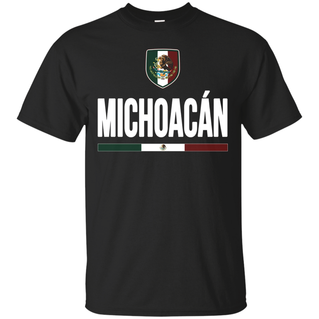 Michoacan Mexico T-shirt Mexican Flag Tee Souvenir Travel_Black