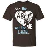 See the Able Not The Label Autism Awareness Month T Shirts_Black