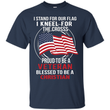 I Stand For The Flag Kneel For The Cross Patriotic T-shirt_black