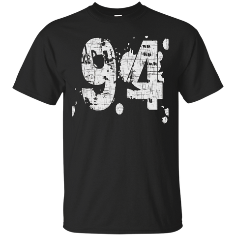 #94 Distressed Grungy Numbered T-shirt Printed Front & Back_black