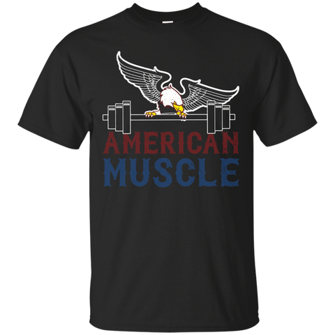 Fitness Gym Workout T-shirt American Muscle Fitness Shirt_black=