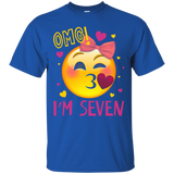 OMG I'm Seven T-shirt 7th Of Birthday Girl Born in 2010_Black