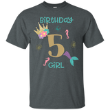 Mermaid 5th Birthday Shirt Birthday Girl T Shirt_Black