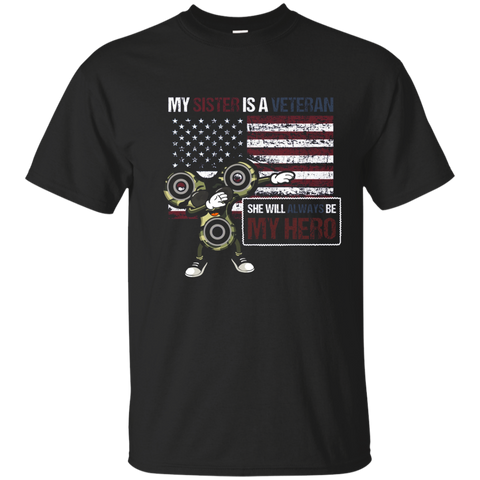 Dab Fidget Spinner Camo Veteran Sister Shirt_navy