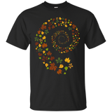 Whirlwind of Autumn Leaves T Shirt Spiral of Fall Colors_Black