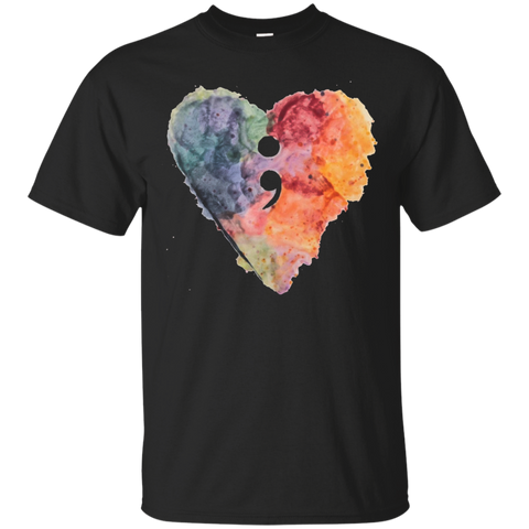 Semicolon Project Mental Health Awareness T Shirt_Black