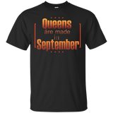 Queens are Made in September Birthday Gift Tshirt Tee_Black