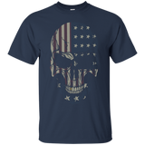 Skull isolated on black background.USA flag on it_Black