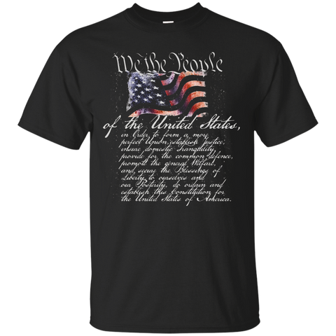 We The People U.S. Constitution Patriotic T-Shirt_Black