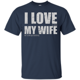 Mens I Love My Wife (hunting) Cotton T-shirt_black=