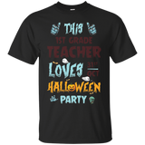 This 1st Grade Teacher Loves Halloween Party T Shirt_black=