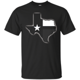 Thin blue line lone star of texas police support t shirt_Black