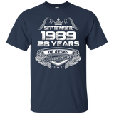 September 1989 28th Birthday Gifts 28 Years Old T-shirt_Black
