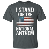 I Stand For The National Anthem T-shirt Usa Flag Design_black