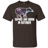 Tapirs Are Born In October T Shirt Funny Birthday Animal_Black